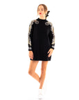 Shoulder sequin design long jumper in black