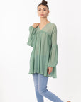 balloon long sleeves design chiffon top