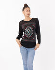 Aztec print long sleeve t-shirt Top