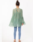 balloon long sleeves design chiffon top