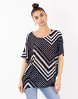 Multi striped print Oversized Top
