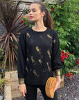 Ring embellished knitted jumper