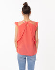 Organza Chiffon Gold Chain Top (Red)