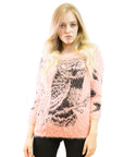 Minerva Animal Print Fluffy Jumper (Peach)