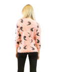 Minerva Animal Print Fluffy Jumper (Peach)