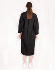 Long Cotton shirt with tie up front in black