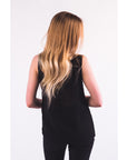 Pearl embellished Vest Top (Black)