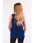 Pearl embellished Vest Top (Royal blue)