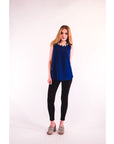Pearl embellished Vest Top (Royal blue)