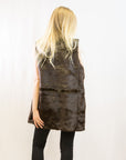 Copy of Belt fasten long gilet (Dark Brown)