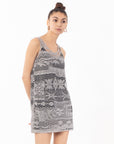 Sleeveless Crochet Tunic Dress in Grey