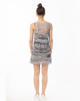 Sleeveless Crochet Tunic Dress in Grey