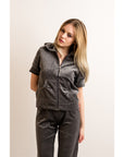 Velour Tracksuits with short sleeves (GREY)