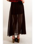 Chiffon Maxi Skirt (Brown)