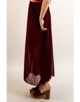 Chiffon Maxi Skirt (Burgundy)