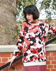 Multi-color Orange & Black Leapard Print Jumper