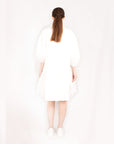 Oversized Cotton shirt dress with ruffle hem