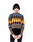 Multi color diamond shape pattern jumper