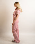 Velour Tracksuits with short sleeves (BABY PINK)
