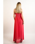 Pleated Bust & Sweetheart Neckline Maxi Dress (CORAL)