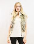 Fuax Fur Short Gilet with removeable hoody (Green)