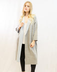 Reversible wool blend cardigan coat