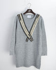 Oversize jumper with scarf embellished