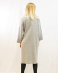 Reversible wool blend cardigan coat