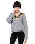 Sequin Trim V neck Jumper