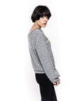Sequin Trim V neck Jumper