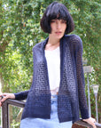 Mesh Lace Cardigan Beach Wear (Navy)