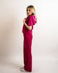 Velour Tracksuits with short sleeves (HOT PINK)