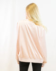 Plain Color Oversized satin Bomber Jacket