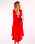 Dip Hem Dress (Red)