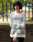 Stripe Mix yard oversize Jumper (White)