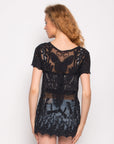 Cotton Crochet Lace Tank Top (BLACK)