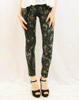 Leaves print fleece leggings