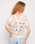 Floral Crochet Lace Top (WHITE)