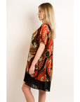 Floral Print Oversize Maxi Top (ORANGE)