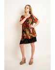 Floral Print Oversize Maxi Top (ORANGE)