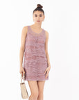 Sleeveless Crochet Tunic Dress in Purple