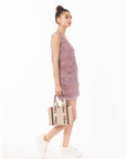 Sleeveless Crochet Tunic Dress in Purple