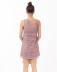 Sleeveless Crochet Tunic Dress in Purple