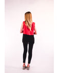 Scallop edge Chiffon Vest (RED)