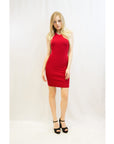 Cotton blend PETITE Bodycon Dress (RED)