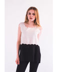 Scallop edge Chiffon Vest (WHITE)