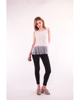 White Floral Lace Fringed Hem Vest Cami Top