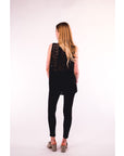 Floral Crochet Lace Back Vest (BLACK)