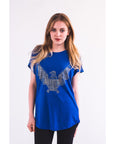 Gold Eagle embellished T-shirt (ROYAL BLUE)