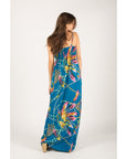 Chain print maxi dress (Blue)